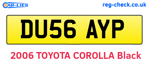 DU56AYP are the vehicle registration plates.