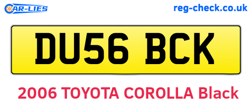 DU56BCK are the vehicle registration plates.