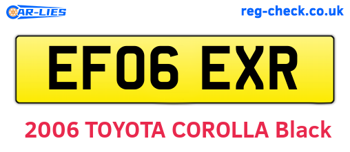 EF06EXR are the vehicle registration plates.
