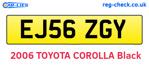 EJ56ZGY are the vehicle registration plates.