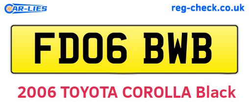 FD06BWB are the vehicle registration plates.