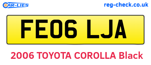 FE06LJA are the vehicle registration plates.