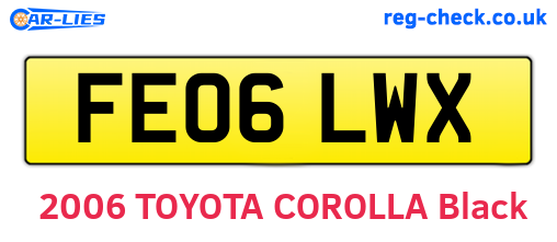 FE06LWX are the vehicle registration plates.