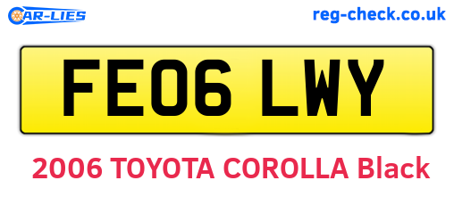 FE06LWY are the vehicle registration plates.