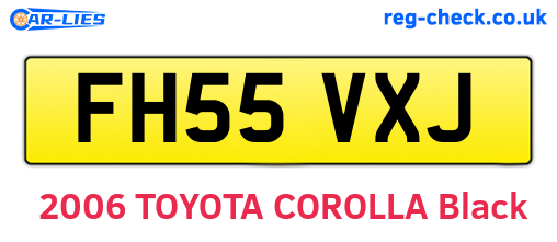 FH55VXJ are the vehicle registration plates.