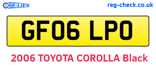 GF06LPO are the vehicle registration plates.