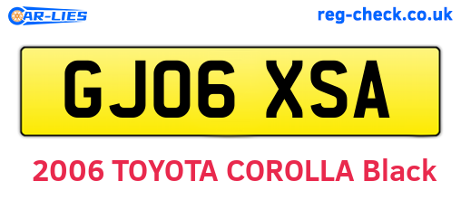 GJ06XSA are the vehicle registration plates.