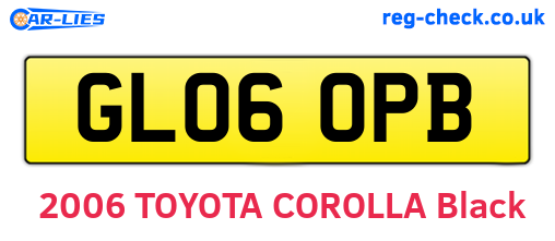 GL06OPB are the vehicle registration plates.