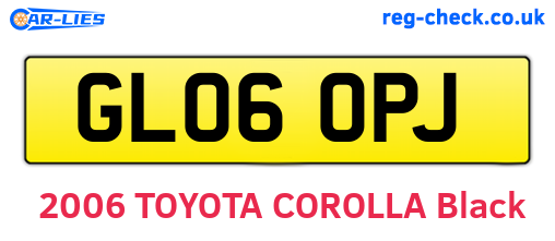 GL06OPJ are the vehicle registration plates.