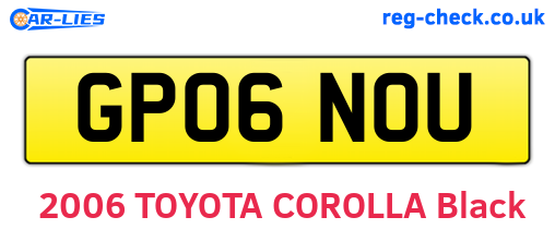 GP06NOU are the vehicle registration plates.