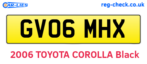 GV06MHX are the vehicle registration plates.