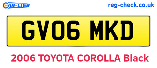GV06MKD are the vehicle registration plates.
