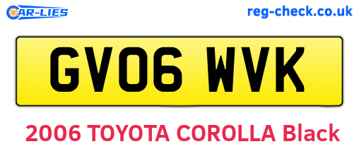 GV06WVK are the vehicle registration plates.