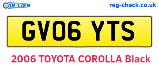GV06YTS are the vehicle registration plates.
