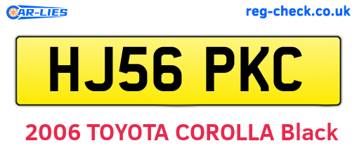 HJ56PKC are the vehicle registration plates.