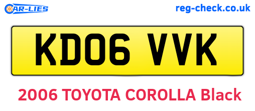 KD06VVK are the vehicle registration plates.