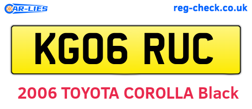 KG06RUC are the vehicle registration plates.