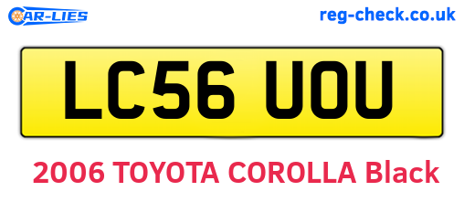 LC56UOU are the vehicle registration plates.