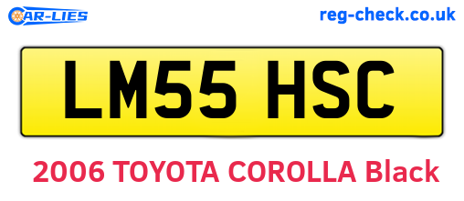 LM55HSC are the vehicle registration plates.