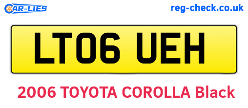 LT06UEH are the vehicle registration plates.