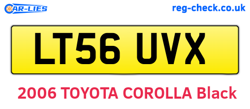 LT56UVX are the vehicle registration plates.