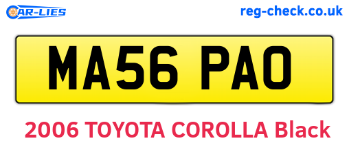 MA56PAO are the vehicle registration plates.