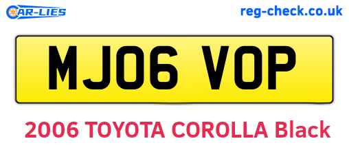 MJ06VOP are the vehicle registration plates.