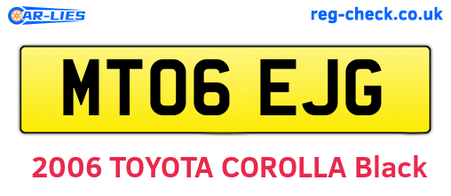 MT06EJG are the vehicle registration plates.