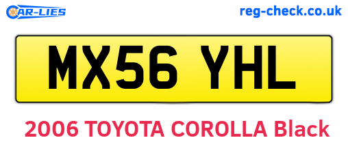 MX56YHL are the vehicle registration plates.