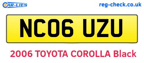 NC06UZU are the vehicle registration plates.