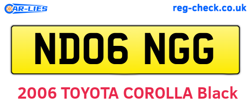 ND06NGG are the vehicle registration plates.