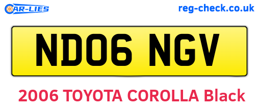 ND06NGV are the vehicle registration plates.
