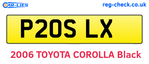 P20SLX are the vehicle registration plates.