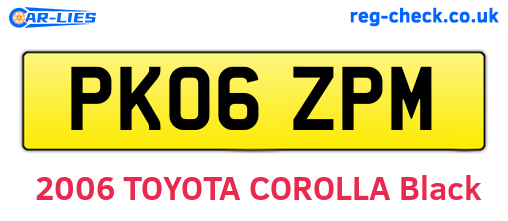 PK06ZPM are the vehicle registration plates.