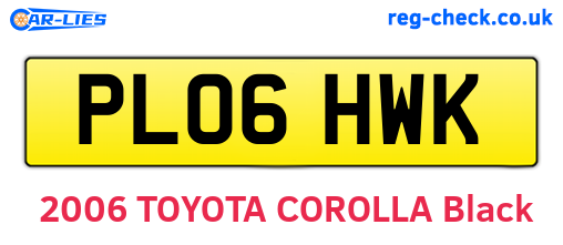 PL06HWK are the vehicle registration plates.