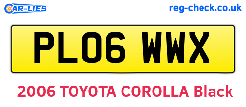 PL06WWX are the vehicle registration plates.