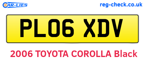 PL06XDV are the vehicle registration plates.