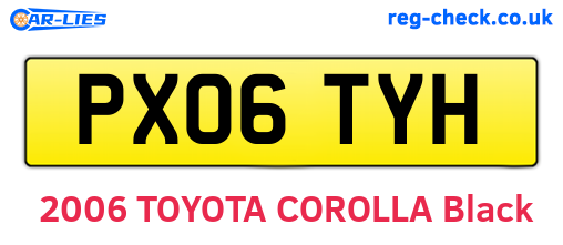 PX06TYH are the vehicle registration plates.