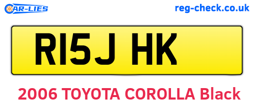 R15JHK are the vehicle registration plates.