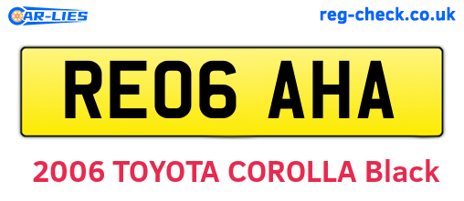 RE06AHA are the vehicle registration plates.
