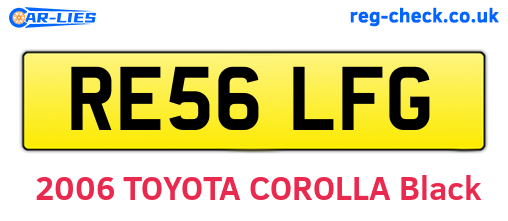 RE56LFG are the vehicle registration plates.