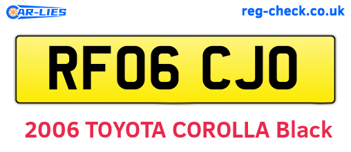 RF06CJO are the vehicle registration plates.