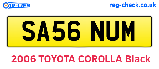 SA56NUM are the vehicle registration plates.