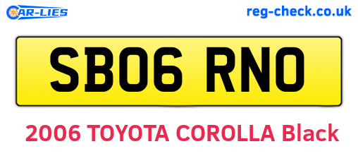 SB06RNO are the vehicle registration plates.
