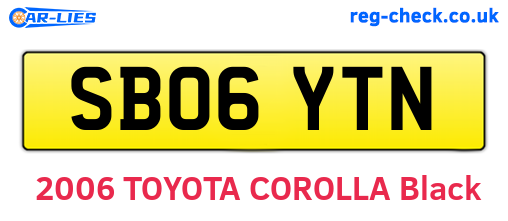 SB06YTN are the vehicle registration plates.