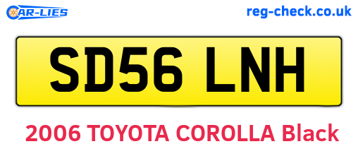 SD56LNH are the vehicle registration plates.