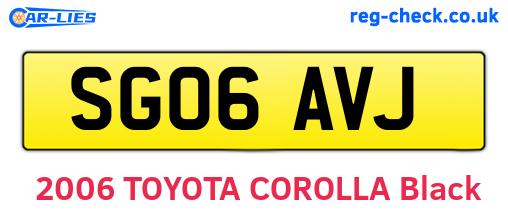 SG06AVJ are the vehicle registration plates.