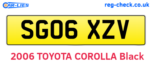 SG06XZV are the vehicle registration plates.
