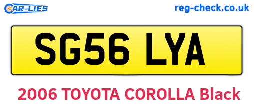 SG56LYA are the vehicle registration plates.