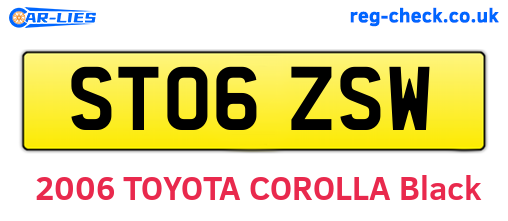 ST06ZSW are the vehicle registration plates.